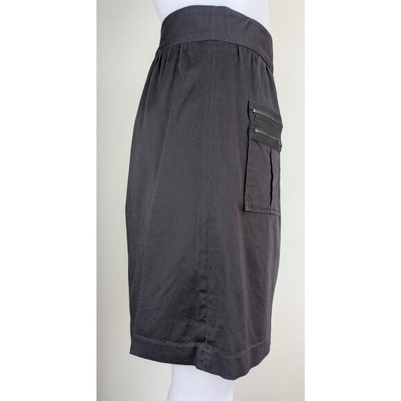 Chelsea & Theodore Skirt Mini Gray Size 10 Casual Career Workwear Zipper Pockets - Picture 5 of 10